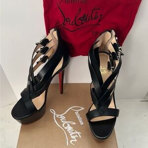 Christian Louboutin Black Strappy Heels